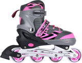 Street rider inlineskates junior aluminium roze grijs mt 29-32