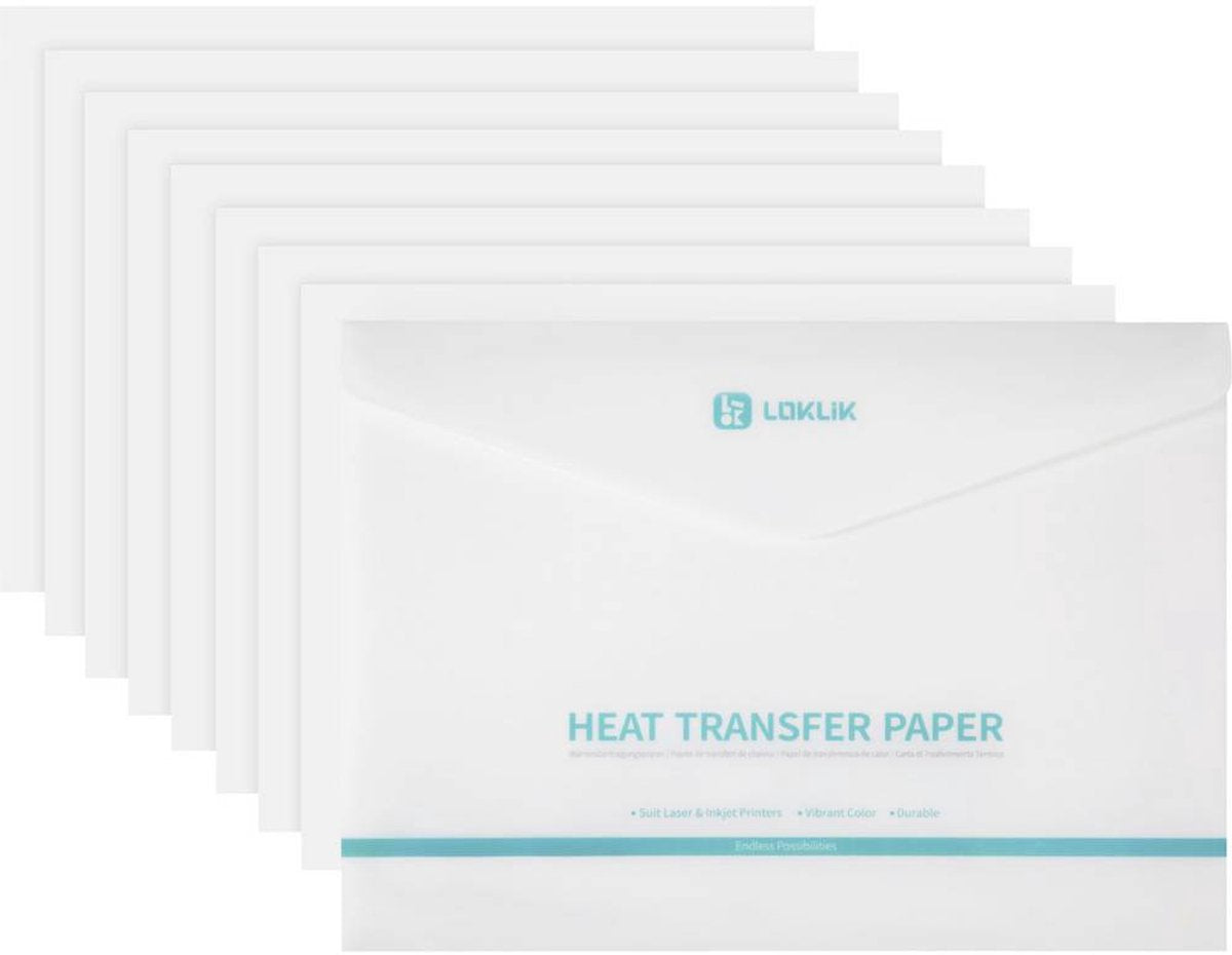 Loklik heat transfer paper sheet - light - 8 pack