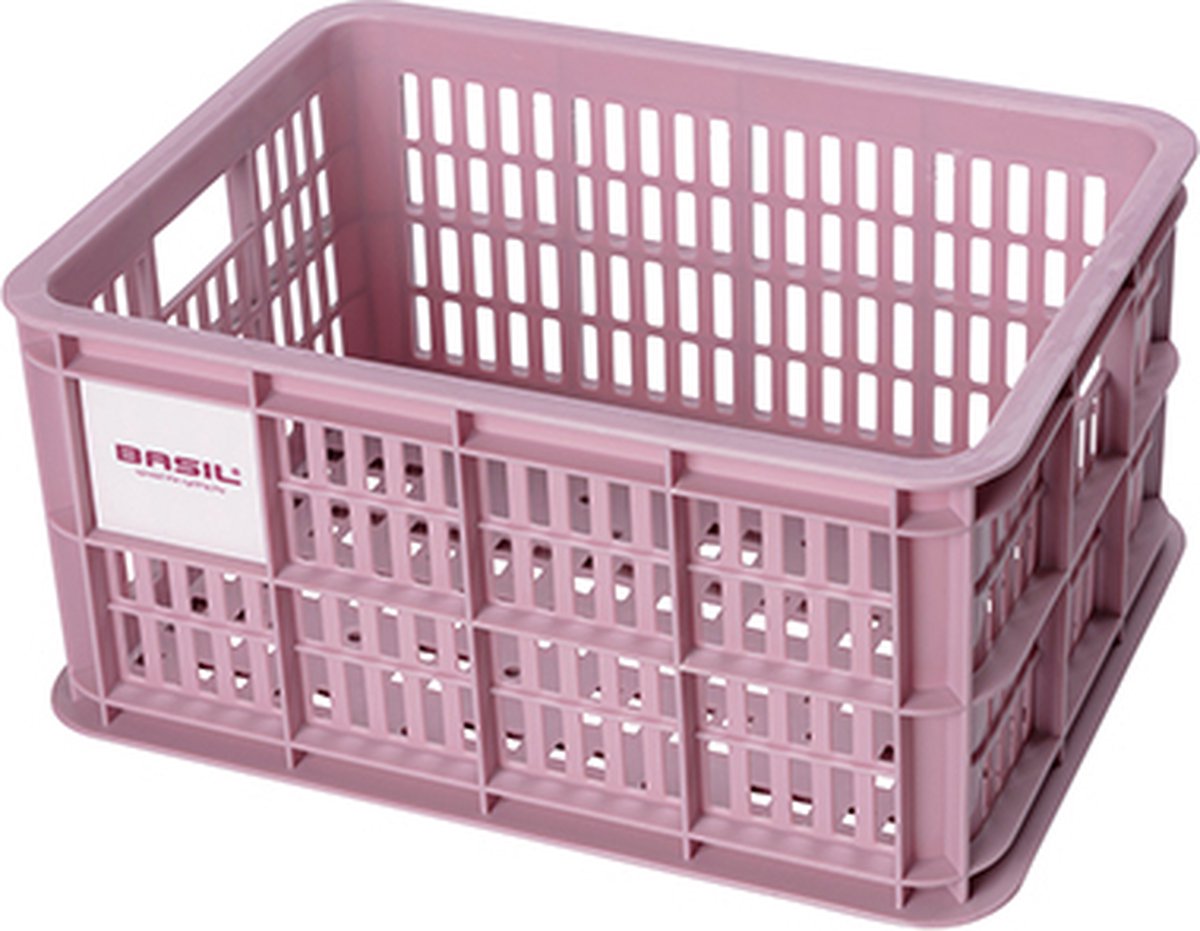 Basil fietskrat S - klein - 17.5 liter - roze