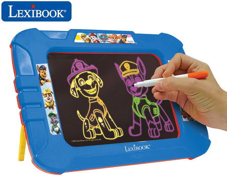 Lexibook paw patrol neon lichtgevend tekenbord met pennen en sjablonen