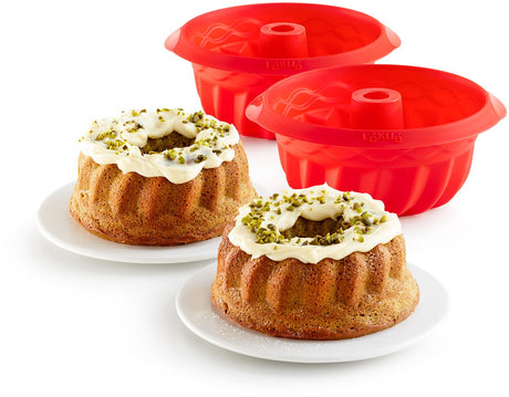Lékué bakvorm - mini savarin - set van 2 - siliconen - red