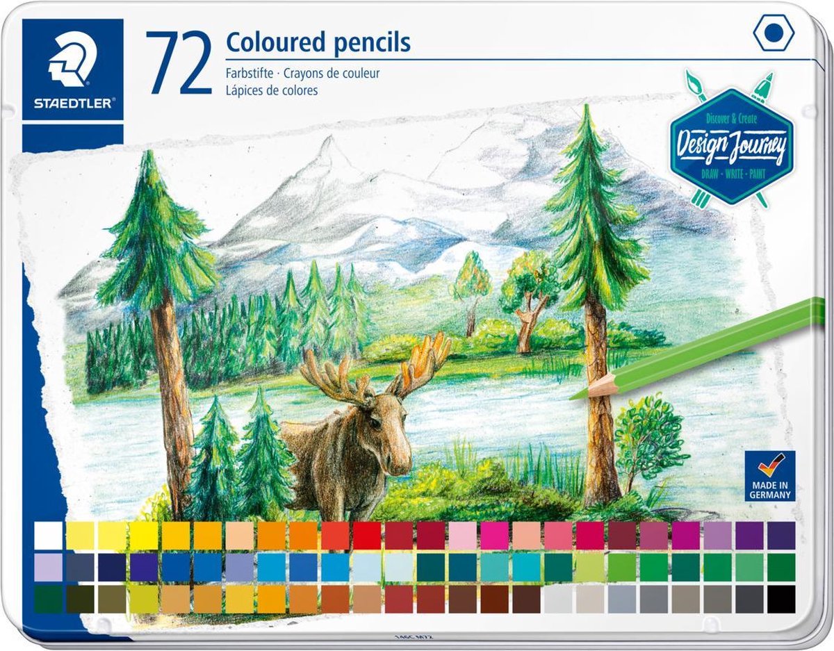 Staedtler design journey kleurpotloden - metalen etui 72 kleuren