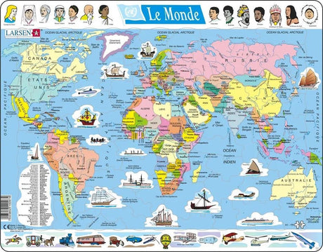 Larsen puzzle maxi le monde politique (en français) - 107 pièces