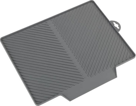 Wenko nelia afdruipmat grijs kunststof 34x40cm - sneldrogend - anti-slip - afwasmat
