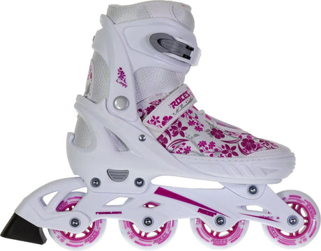 Compy 8.0 inlineskates softboot meisjes wit roze maat 34-37