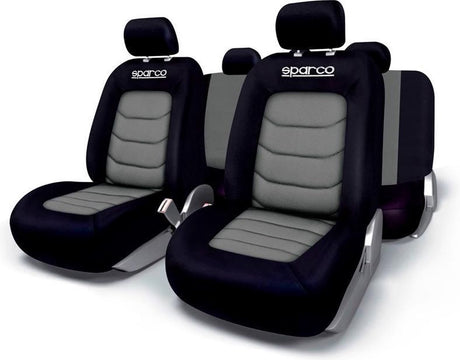 Sparco stoelhoezenset zwart grijs (11-delig) (ook geschikt voor side-airbags)