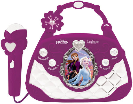 Lexibook frozen musical speaker handbag design met microfoon, voice changer en line-in cable