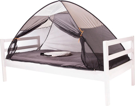Deryan bedtent pop up klamboe - 200x90cm - hoogste kwaliteit muggennet muskietennet 1mm gaas - cream