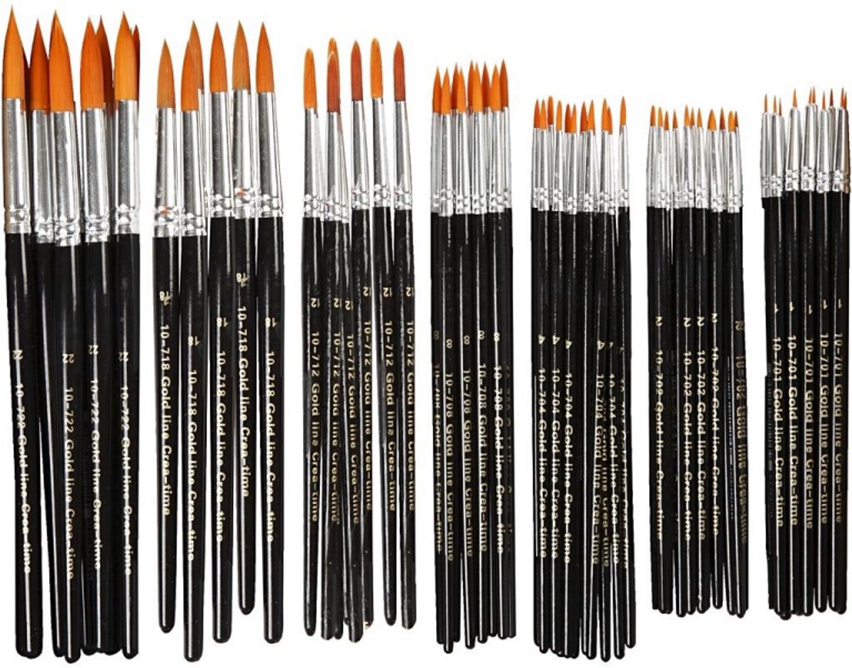 Creativ company http: www.cchobby.nl gold-line-penselen-afm-1-2-4-8-12-18-22-l-17-21-cm-b-1-7-mm-rond-7x12-stuk-1-doos