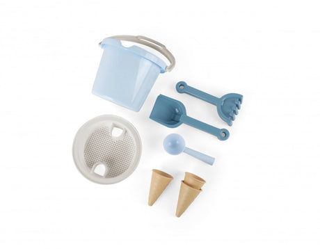 Dantoy strandsetje emmertje met ijshoorntjes - 8 delig blauw