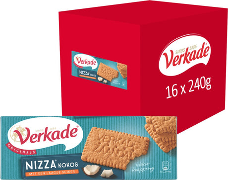 Verkade - koek - nizza kokos biscuits - 16 x 240 gram