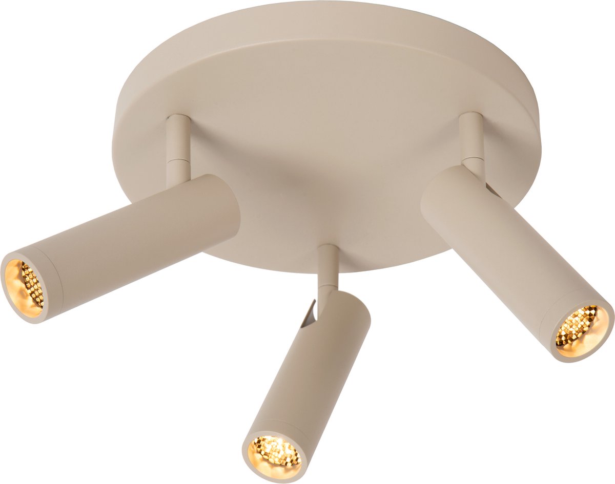 Lucide grado - plafondspot (plafondlamp) - ø 25 cm - 3xgu10 (mr11) - taupe