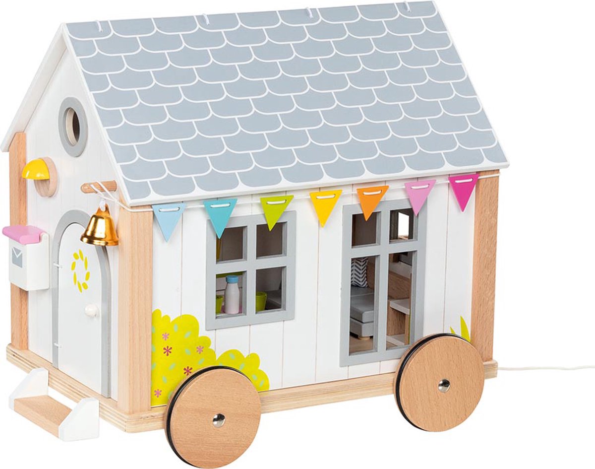 Goki poppenhuis - tiny house hygge - hout en tekstiel - 38x27x33cm - 3 jaar