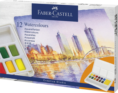 Faber-castell waterverf - boxs met napjes - afneembaar palet - 36 kleuren - fc-169736