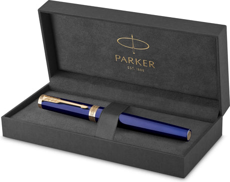 Parker ingenuity vulpen | core-collectie | blauw met gouden afwerking | fijne punt | zwarte inkt | geschenkdoos