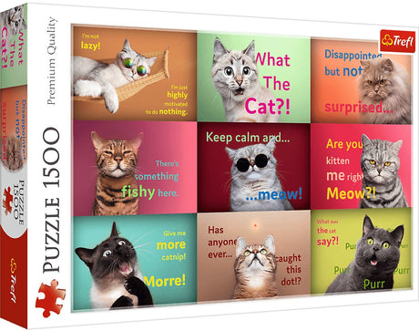 Trefl puzzel katten - funny cats faces 1500 stukjes legpuzzel.