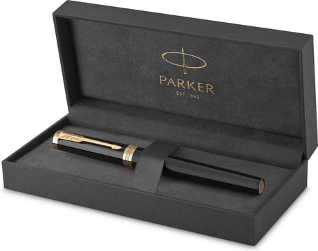 Parker ingenuity vulpen | core-collectie | zwart met gouden afwerking | medium punt | zwarte inkt | geschenkdoos