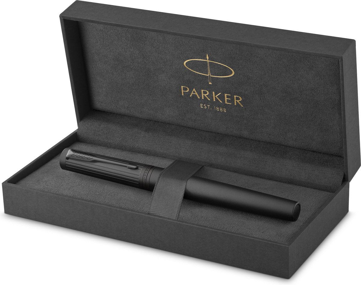 Parker ingenuity vulpen | core-collectie | zwart met zwarte afwerking | medium punt | zwarte inkt | geschenkdoos