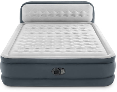 Intex queen ultra plush headboard luchtbed met ingebouwde pomp - 203x152x46cm