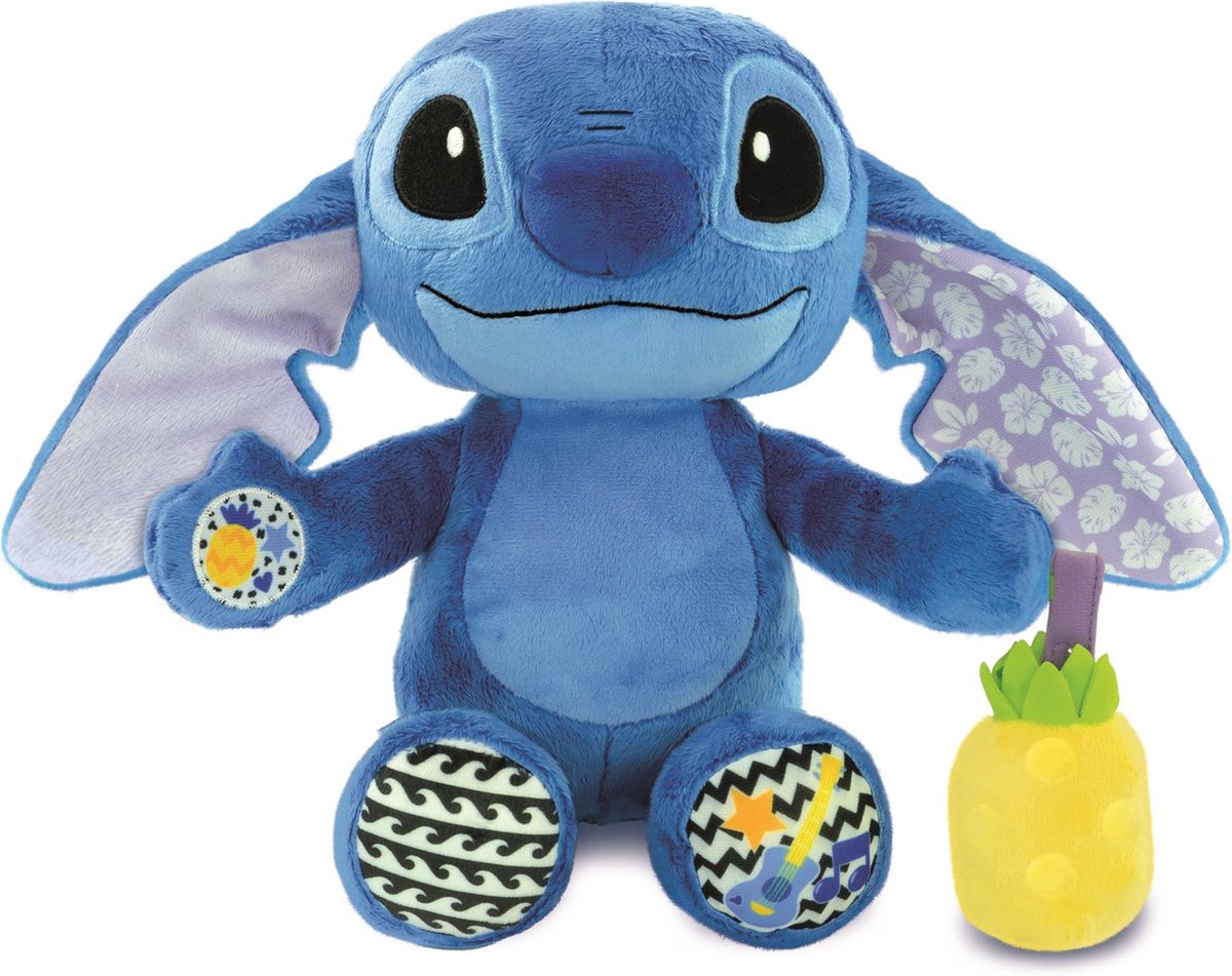 Clementoni baby speelgoed - stitch knuffel - kalmerende en spellende knuffel - maakt muziek - 0-36 maanden
