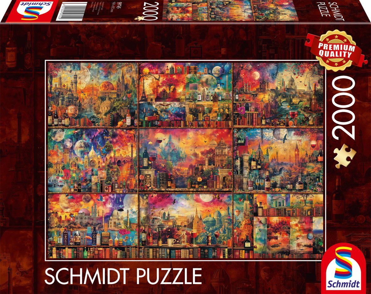 Schmidt - legpuzzel - heerlijke tijd, op reis met boeken en wijn - 2000 stukjes - volwassenen - vanaf 14 jaar
