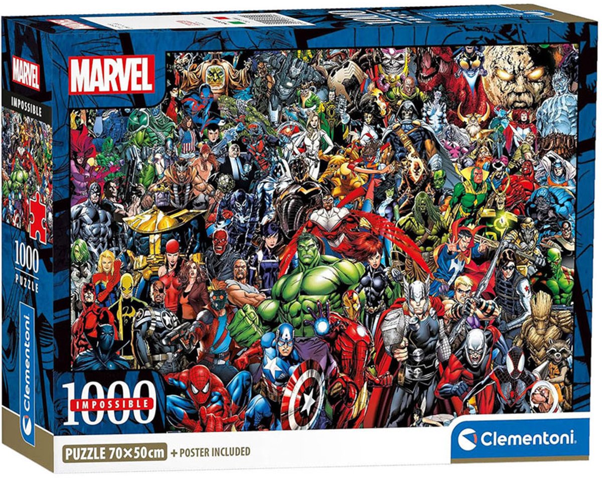 Clementoni onmogelijke legpuzzel marvel - 1000st.