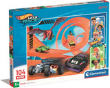 Clementoni legpuzzel super color hot wheels, 104st.