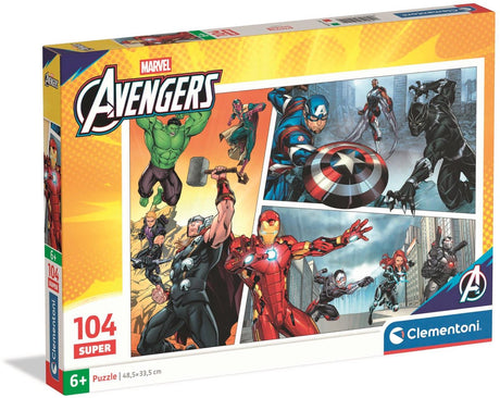 Clementoni kinderpuzzel marvel avengers - puzzel 104 stukjes - supercolor collectie - legpuzzel voor je kind - puzzels voor kinderen vanaf 6 jaar