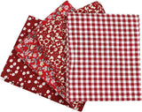 Creativ company patchwork stof rood 45x55cm, 4st.