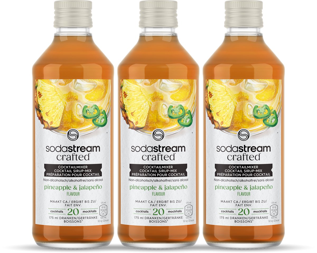 Sodastream crafted mixers pineapple jalapeno siroop - 3 pack
