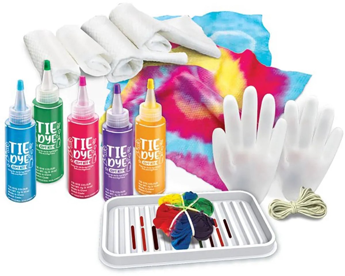 4m knutselen - maak je eigen tie dye kunst - 7 stuks - hobbypakket - kidzmaker art kit - 8+