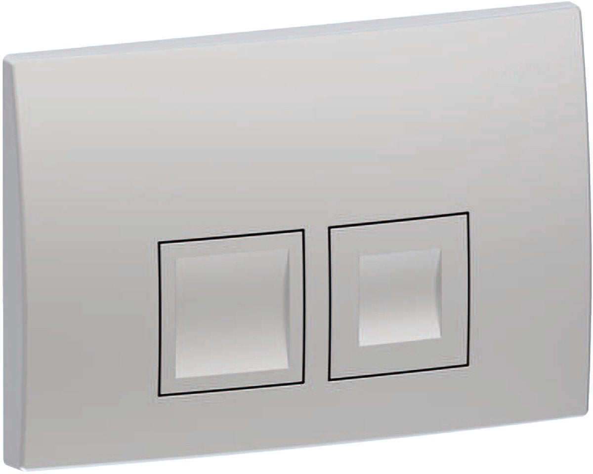 Geberit delta25 bedieningsplaat - 2-toets spoeling - rechthoekige knoppen - mat chroom