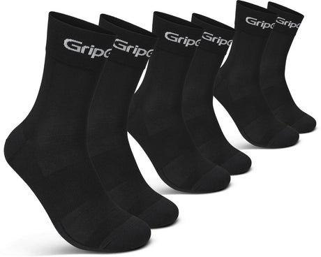 Gripgrab - ride regular cut zomer fietssokken 3 paar wielersport coolmax sokken - unisex - zwart