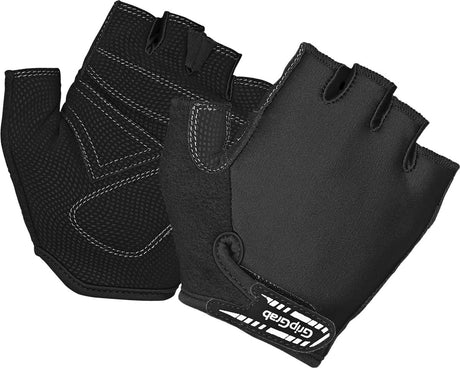 Gripgrab - kids' x-trainer junior korte vinger zomer kinder fietshandschoenen - zwart - unisex