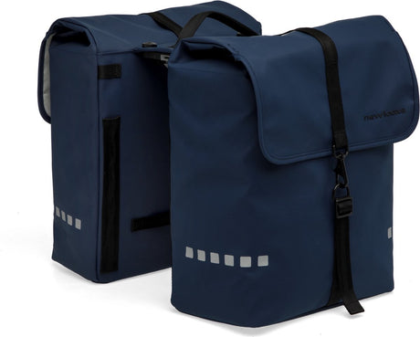 Burgers - new looxs new looxs ® odense double mik - dubbele fietstas - geschikt voor elektrische fietsen - afneembare tas voor mik bagagedrager - waterafstotend polyester - 39 liter - dark blue