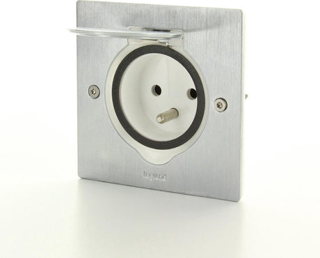 Legrand vloer wand stopcontact - 1v - ip44 - slagvast - rvs