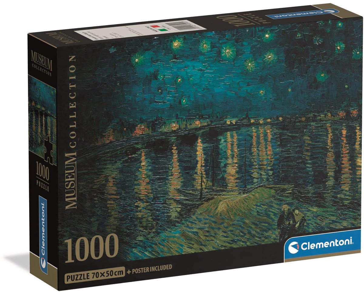 Clementoni - puzzel - 1000 stukjes - sterrennacht van van gogh - puzzel voor volwassenen