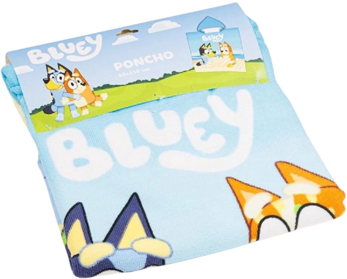 Bluey badponcho 55x110cm polyester sneldrogend
