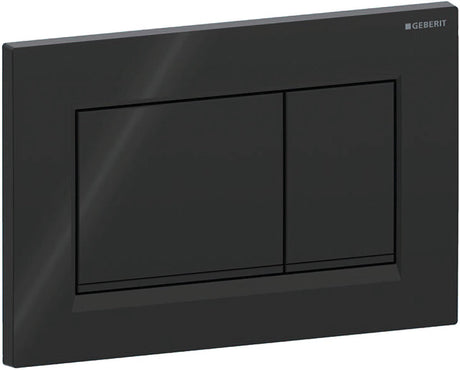 Geberit sigma20 bedieningsplaat - 2-toets spoeling - rechthoekige knoppen - zwart matzwart zwart
