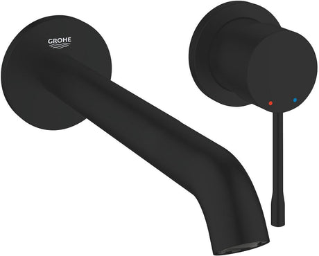 Grohe essence new l-size tweegats wastafelmengkraan – wandmontage – aquaguide – 230 mm – matte black