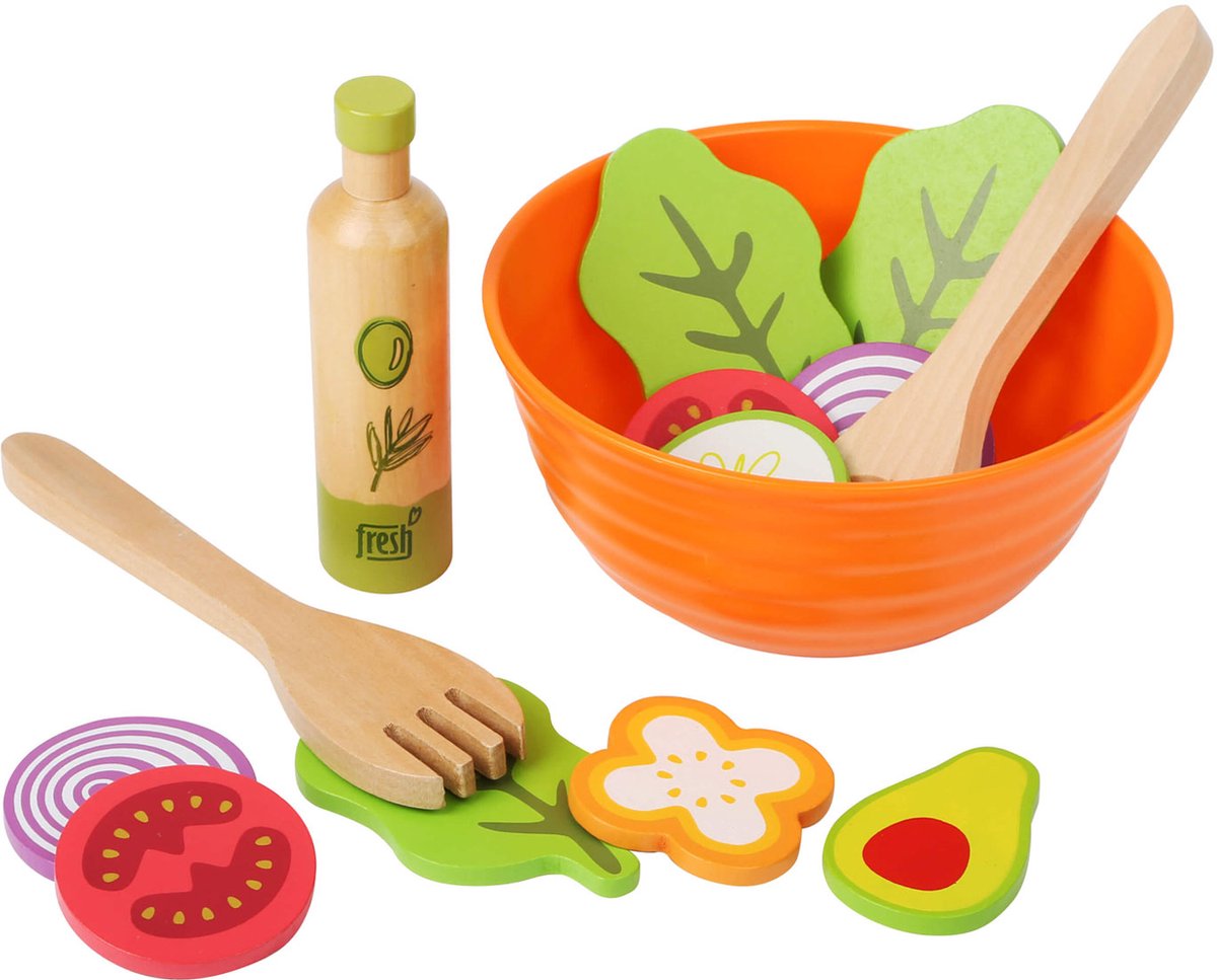 Small foot - houten speeleten salade speelset, 15dlg,