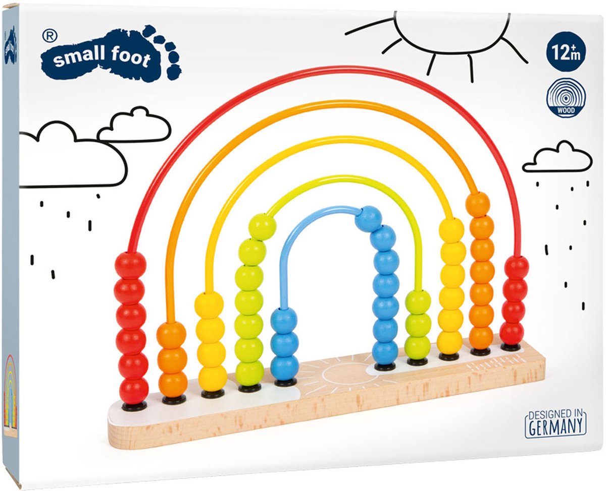 Small foot - houten motoriekspiraal regenboog