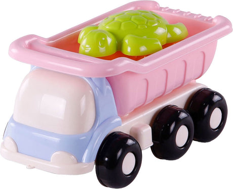 Cavallino strand kiepwagen met 4 zandvormen roze