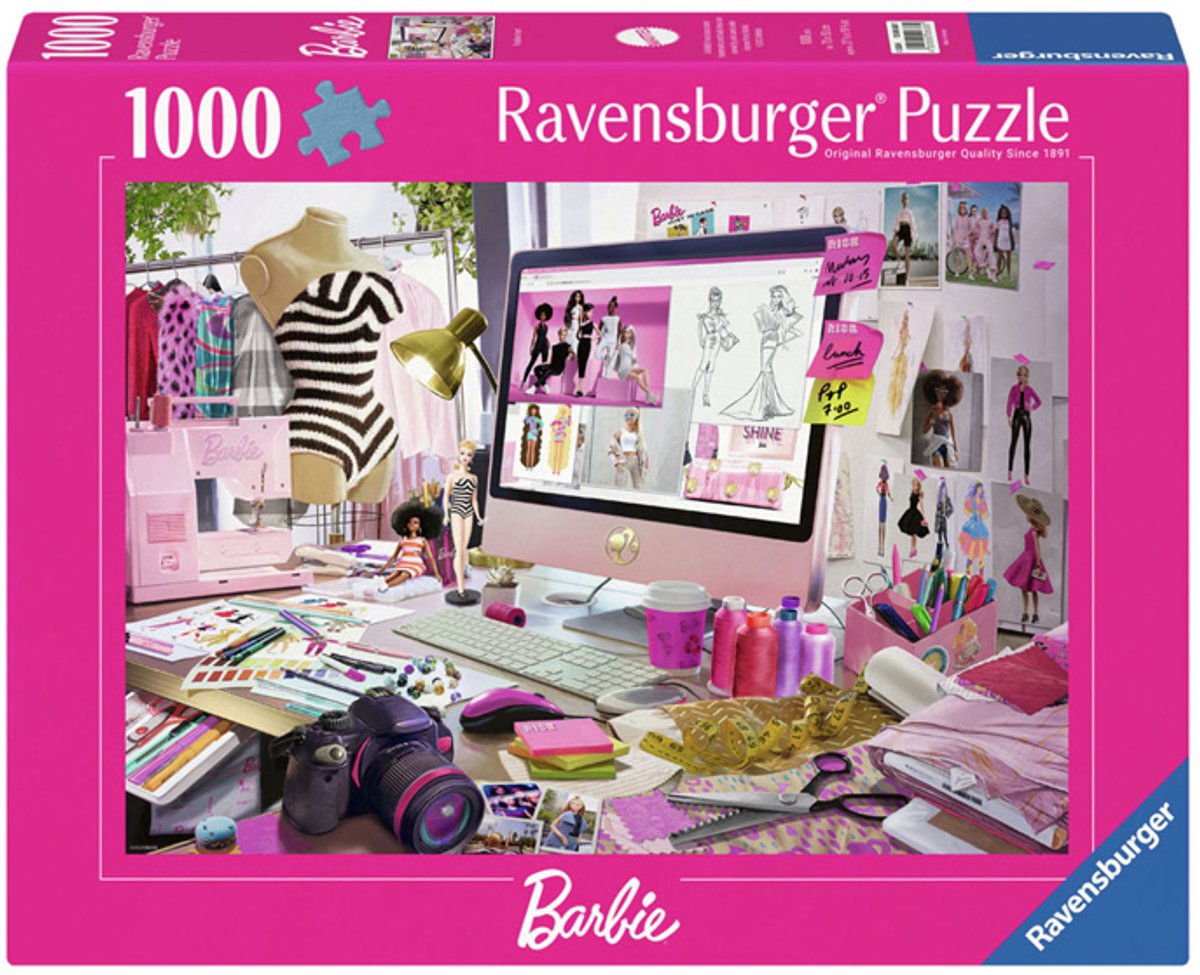 Ravensburger puzzel barbie, mode-icoon - legpuzzel - 1000 stukjes