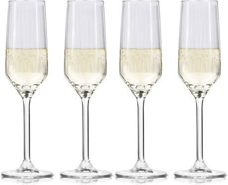 Alpina champagneglazen 22cl - champagne glazen set 4 stuks - ook geschikt als cava en prosecco glazen - champagneflutes - vaatwasserbestendige glazenset