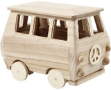 Creativ company houten mini bus, 17x10x13cm