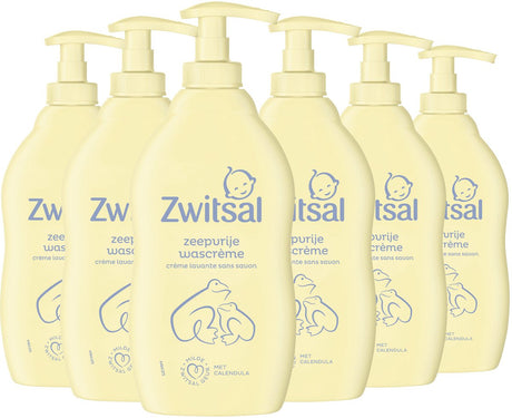 Zwitsal - zeepvrije wascrème - baby - 6 x 400 ml