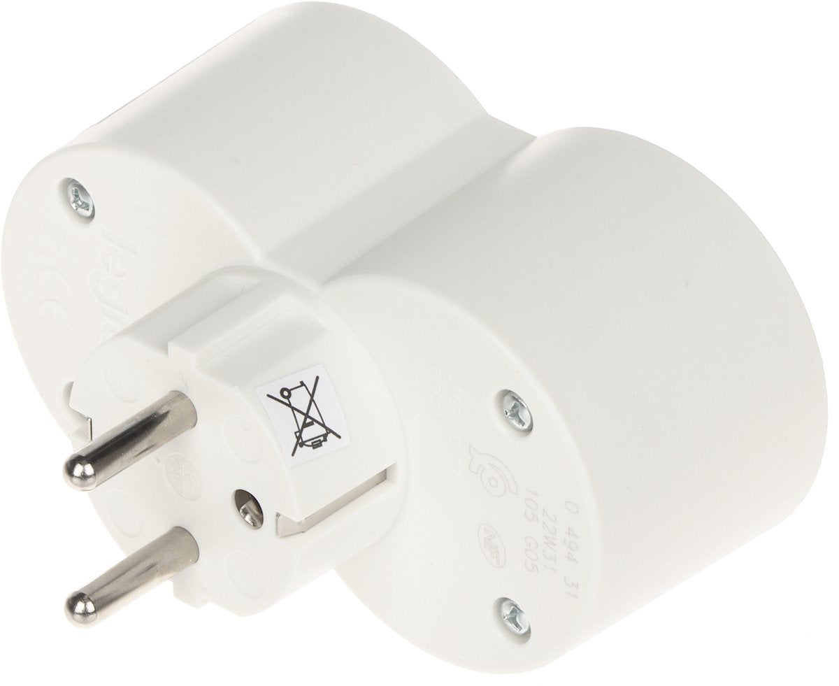 Legrand domino contactstop 2x2p+a aan voorzijde - wit-grijs