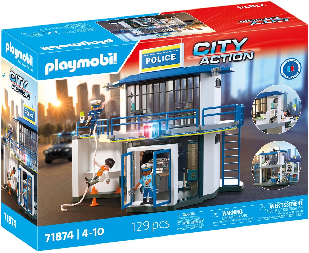 Playmobil action heroes: politiebureau met onderzoekskamer - 71874