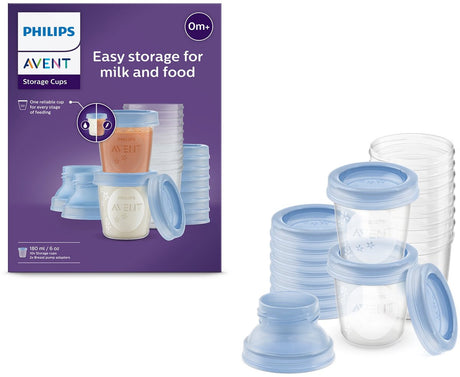 Philips avent bewaarbekers voor babyvoeding - 180 ml - 5 stuks - scf619 05
